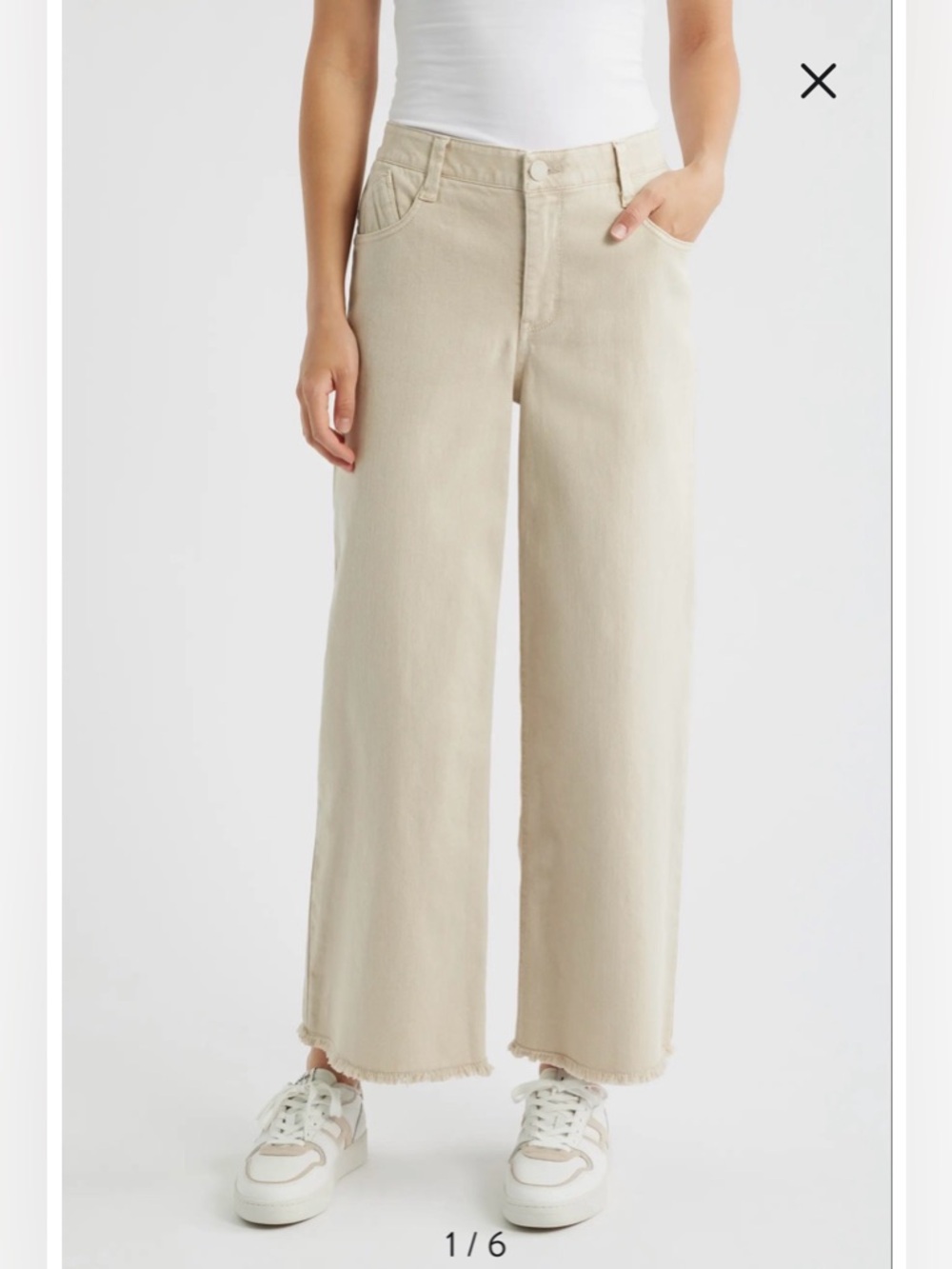 NWT- Wit & Wisdom Wyatt Skyrise High Waist Ankle Wide Leg Jeans, Birch, size 14